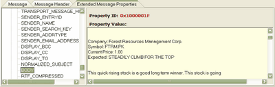 View msg file MAPI properties