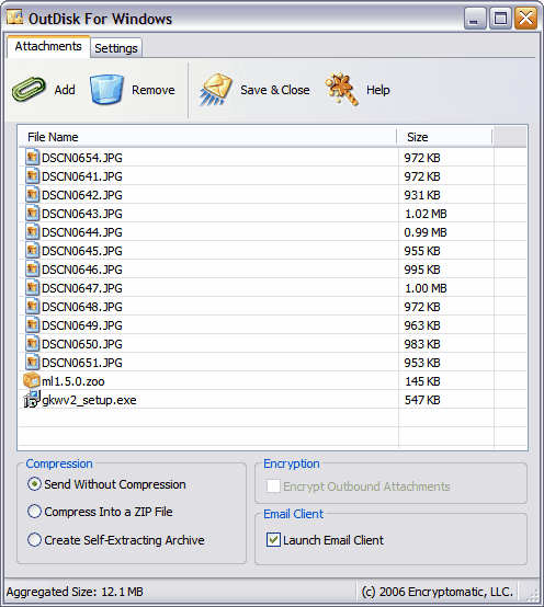 Screenshot of OutDisk FTP for Email