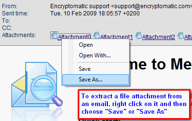 Extract file attachments from .msg or .eml files with Message Viewer Lite.