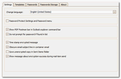 Settings tab