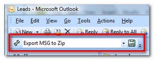 MessageExport Outlook toolbar with Enterprise Vault.