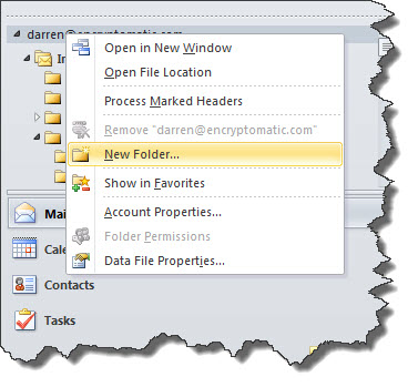 Make a new Outlook folder