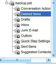 Navigate Outlook .pst folder structure