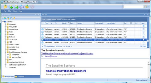 .pst viewer software screen shot.