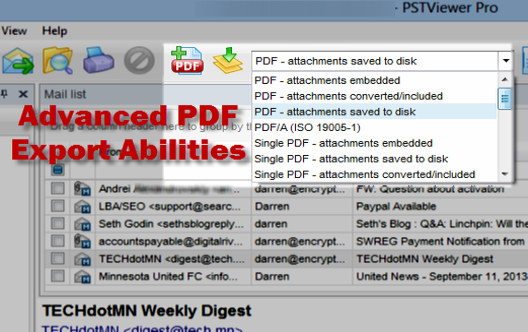 Export E-mail to PDF, Other Formats.