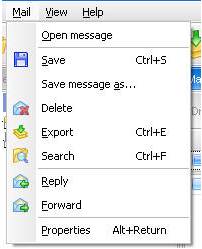 Pst Viewer Pro's right-click context menu