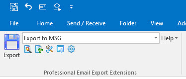 Outlook 2016 export email to msg file