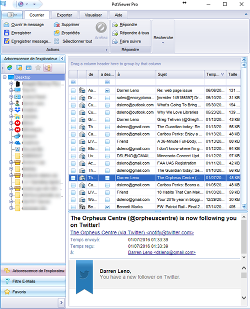 Pst Viewer des messages Microsoft Outlook